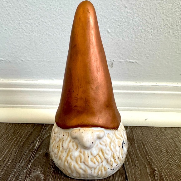 7" Ceramic Garden Bronze Gnome Figurine - Picture 1 of 3